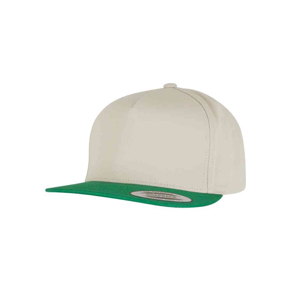 Flexfit - Classic 5 Panel Snapback Cap - Beige/Green